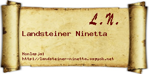 Landsteiner Ninetta névjegykártya